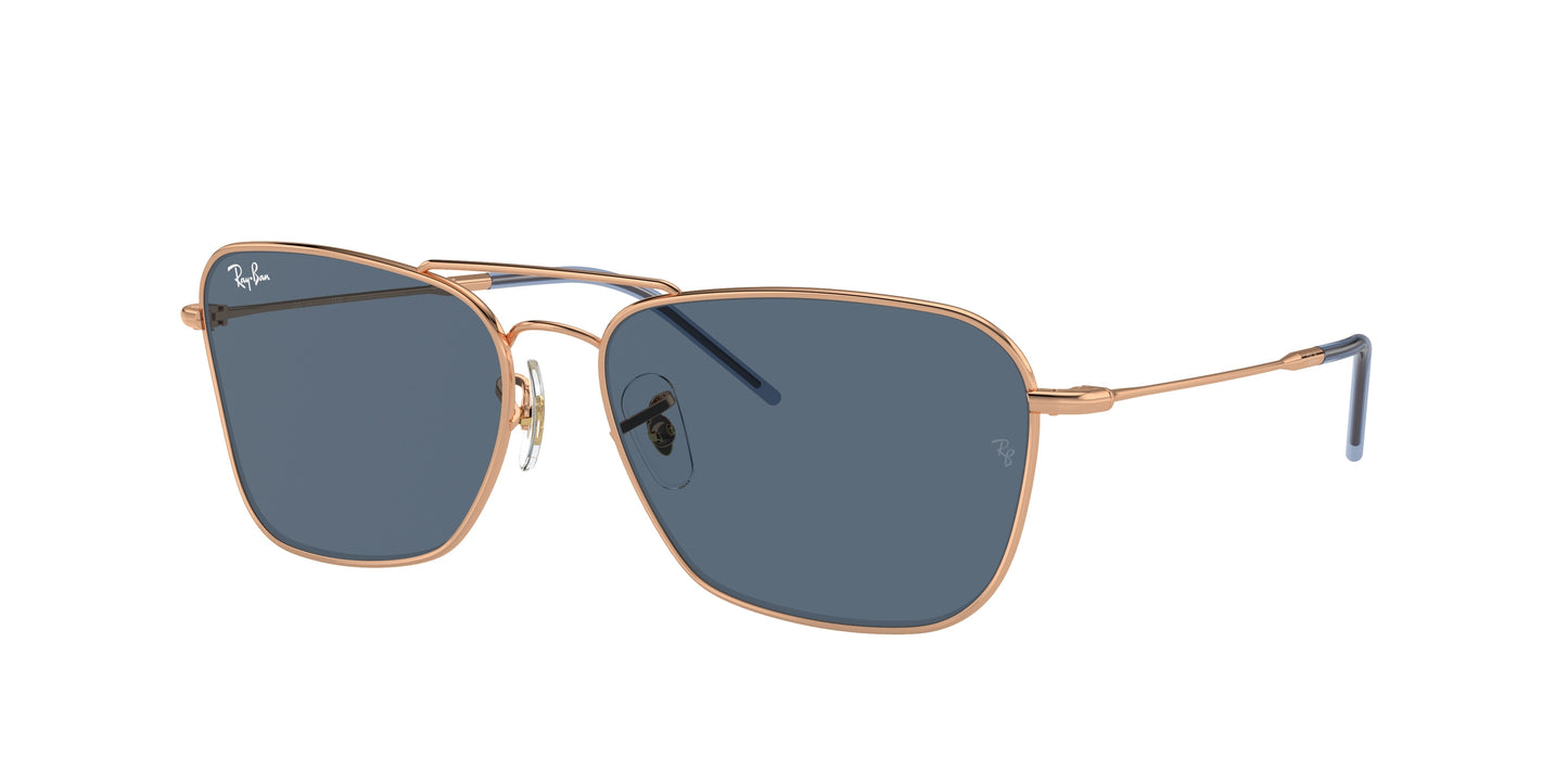 Ray-Ban CARAVAN REVERSE RBR0102S Square Sunglasses 92023A-Rose Gold 58-140-15 - Color Map Gold