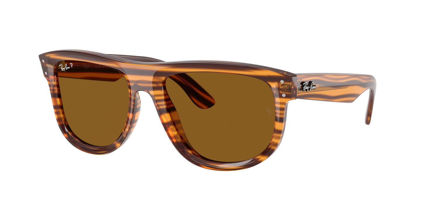 Ray-Ban BOYFRIEND REVERSE RBR0501S Square Sunglasses 679183-Striped Havana 56-145-18 - Color Map Brown