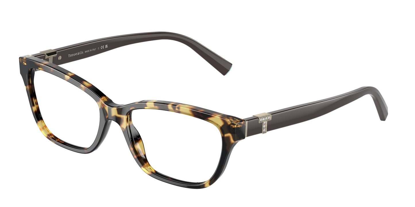 Tiffany TF2233B Pillow Eyeglasses 8064-Yellow Havana 54-140-16 - Color Map Tortoise
