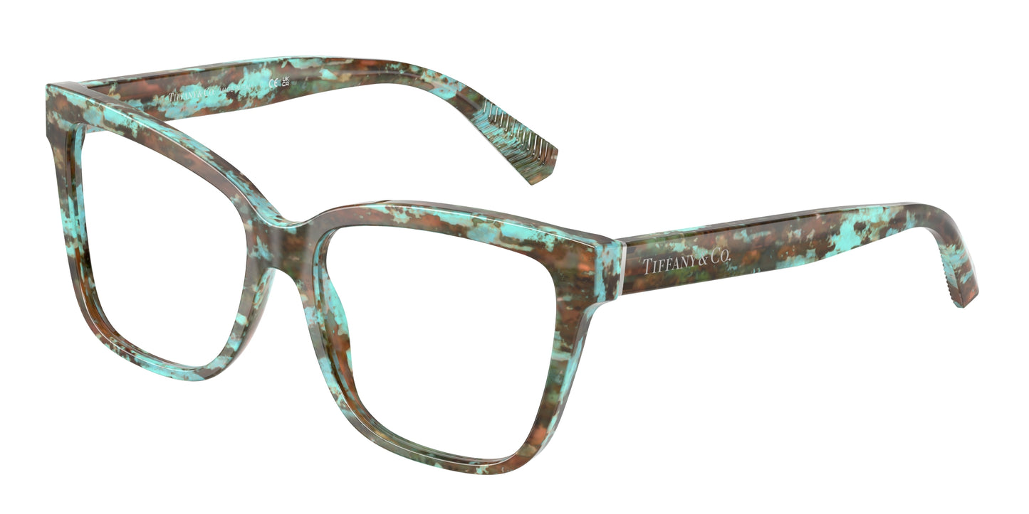 Tiffany TF2260 Cat Eye Eyeglasses  8422-Havana Tiffany Blue 55-140-16 - Color Map Tortoise