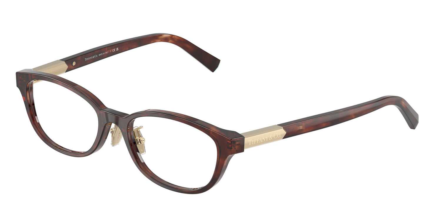 Tiffany TF2280D Pillow Eyeglasses  8421-Spotted Brown Havana 51-140-17 - Color Map Brown