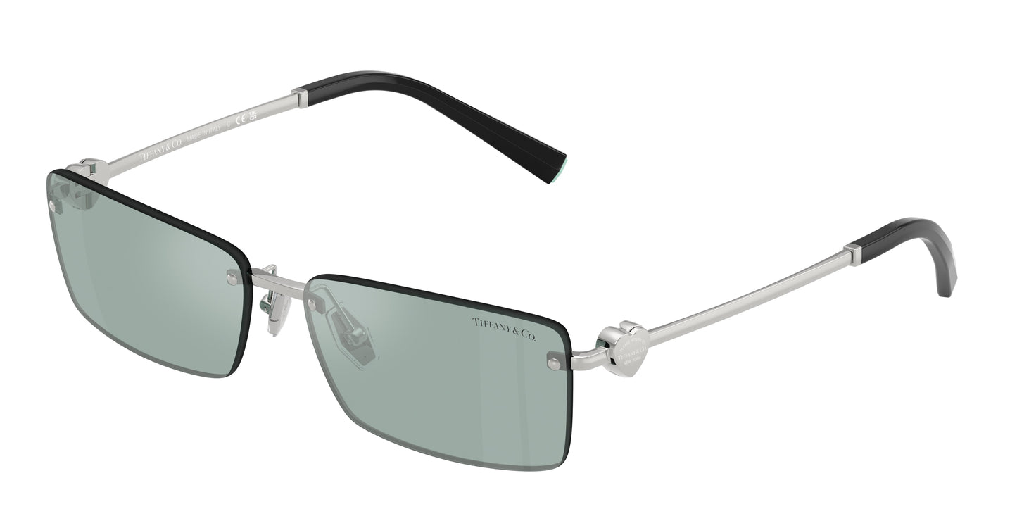 Tiffany TF3108B Rectangle Sunglasses  62227C-Silver 60-140-15 - Color Map Silver