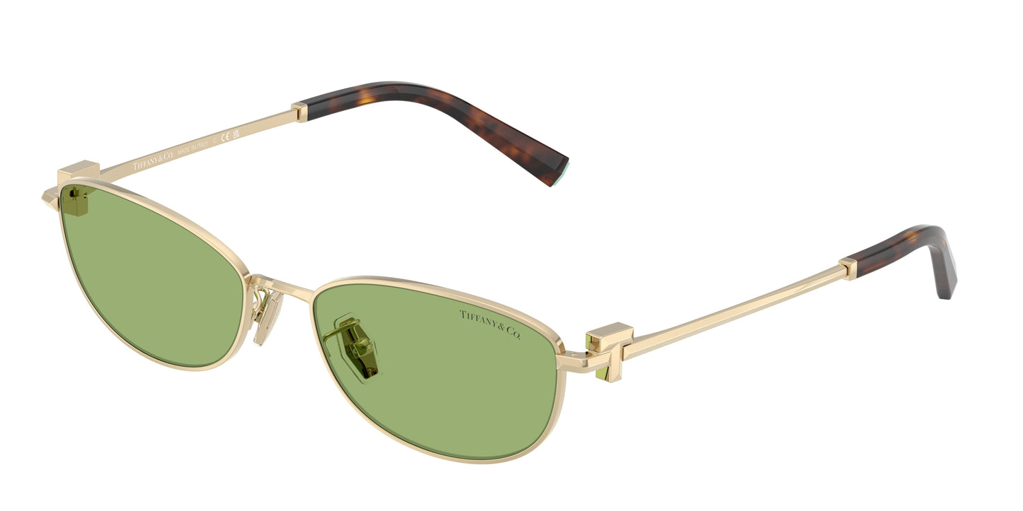 Tiffany TF3115 Oval Sunglasses  6229/2-Pale Gold 56-140-17 - Color Map Gold
