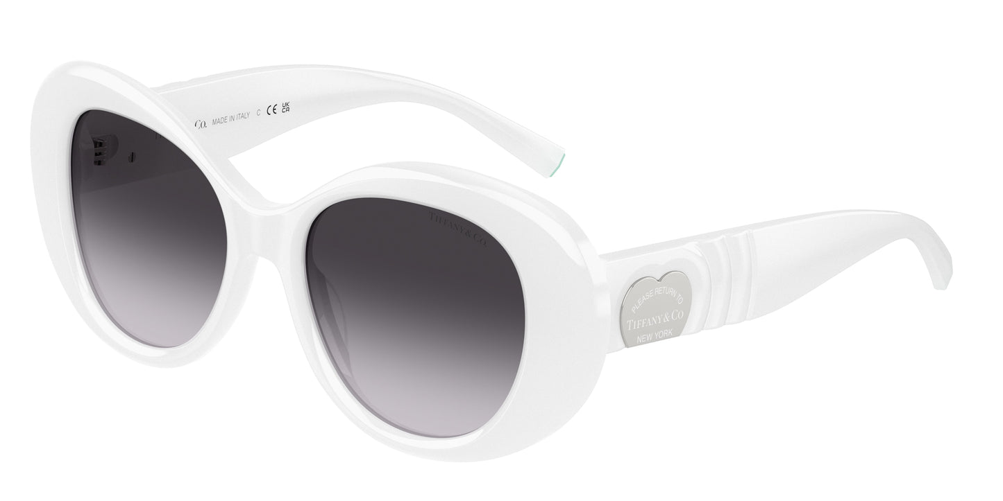 Tiffany TF4228F Round Sunglasses 84263C-Opal White 52-140-18 - Color Map White
