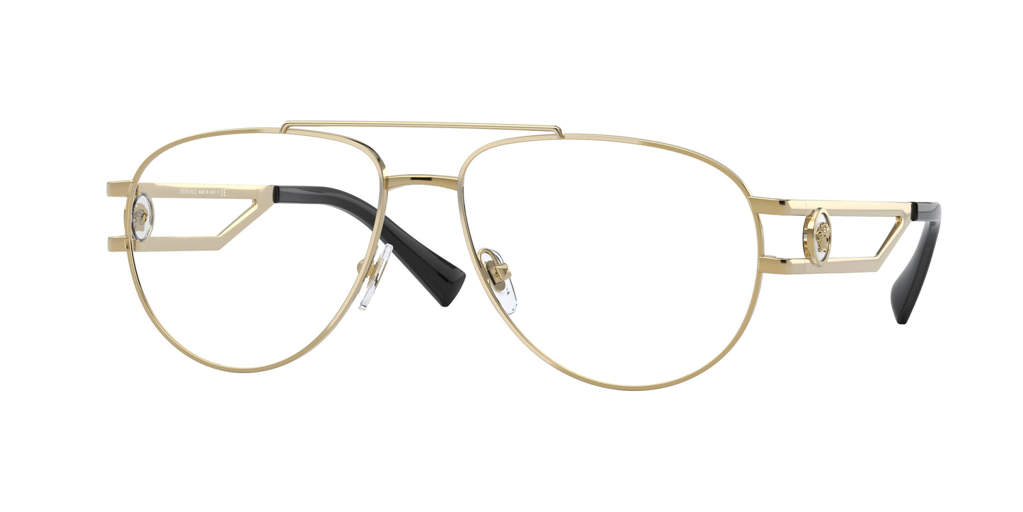 Versace VE1269 Pilot Eyeglasses 1002-Gold 57-140-16 - Color Map Gold