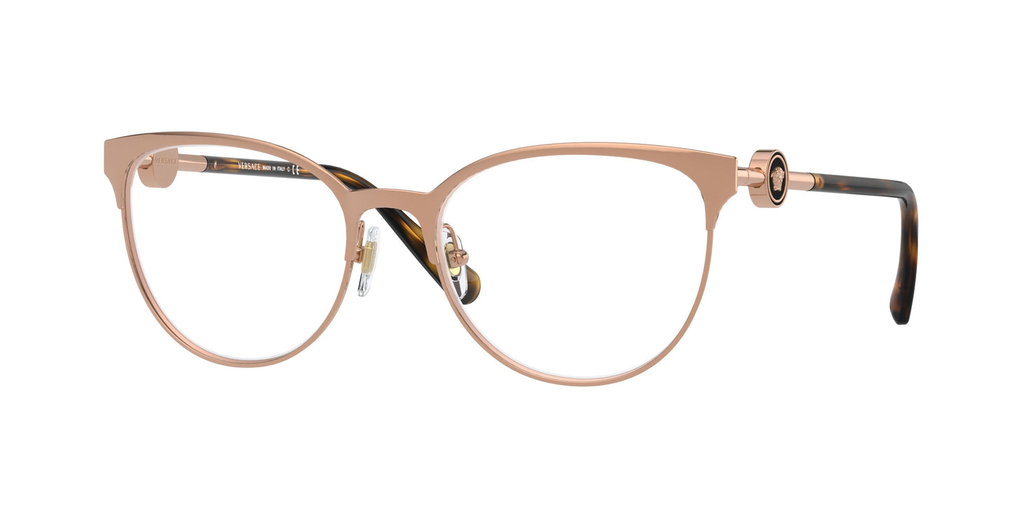 Versace VE1271 Cat Eye Eyeglasses 1412-Pink Gold 54-140-18 - Color Map Pink