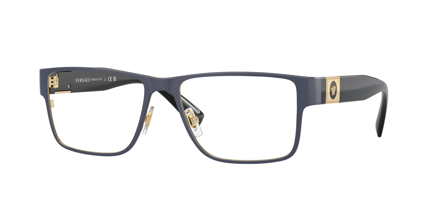 Versace VE1274 Rectangle Eyeglasses 1468-Black 57-140-17 - Color Map Blue