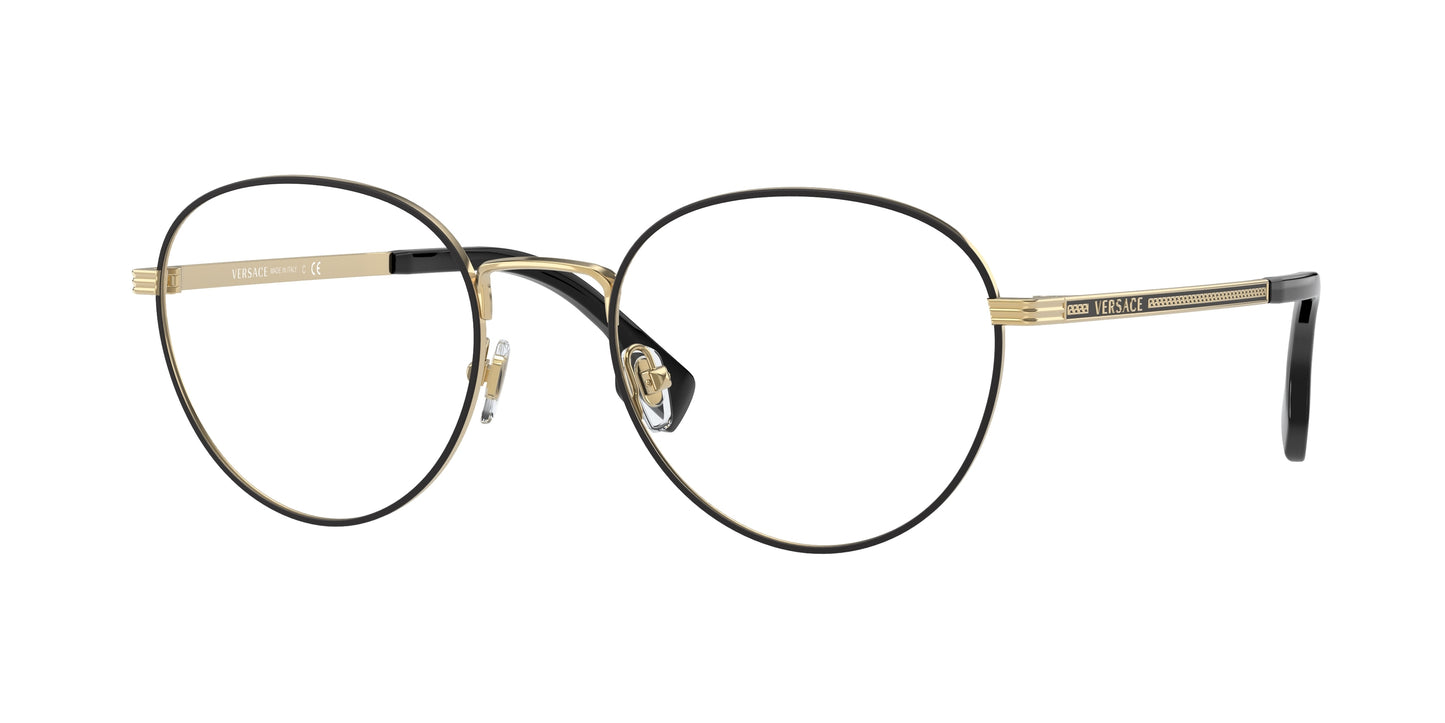 Versace VE1279 Phantos Eyeglasses 1436-Gold/Matte Black 53-145-20 - Color Map Gold