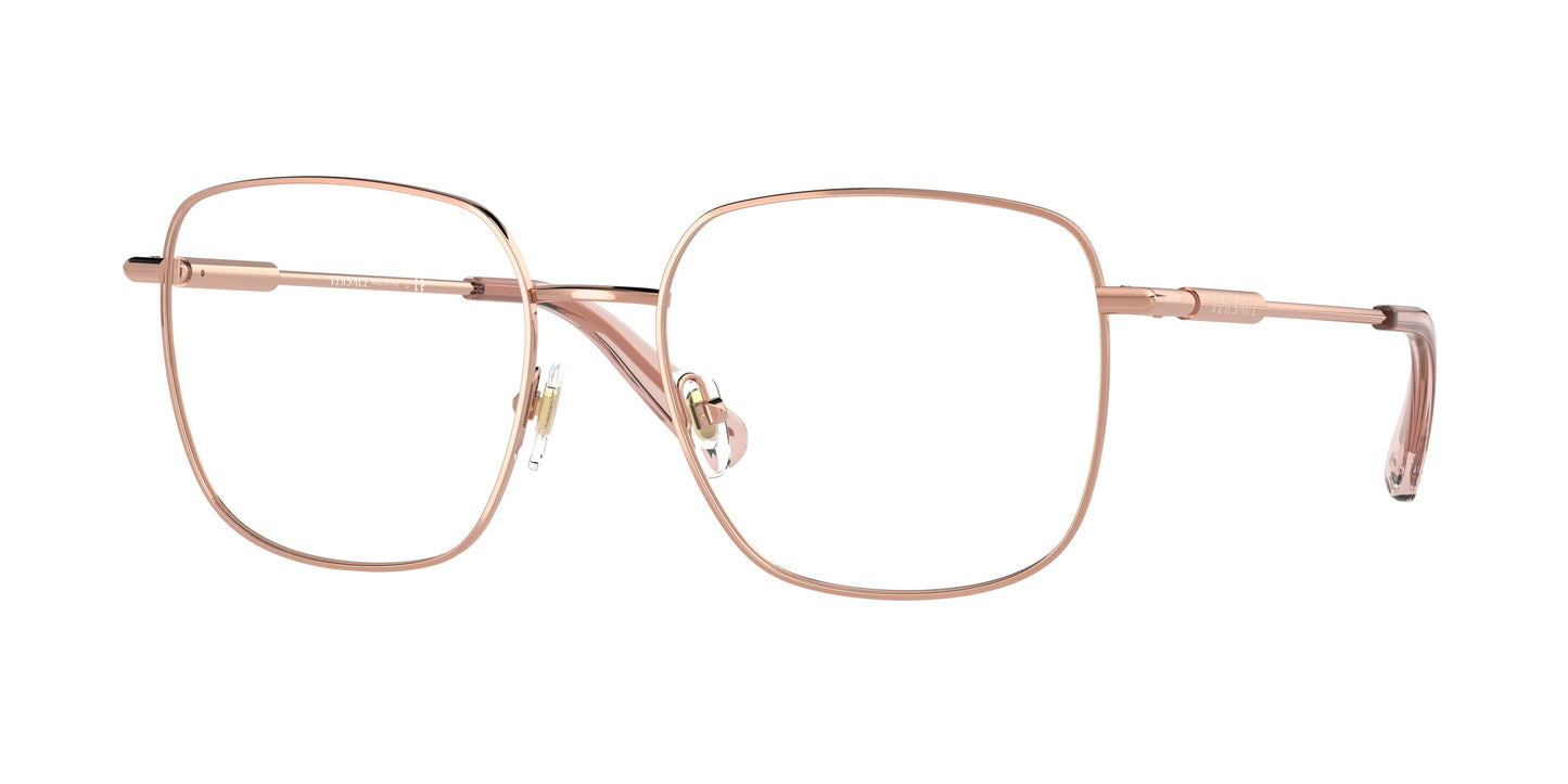 Versace VE1281 Square Eyeglasses 1412-Rose Gold 56-145-18 - Color Map Gold