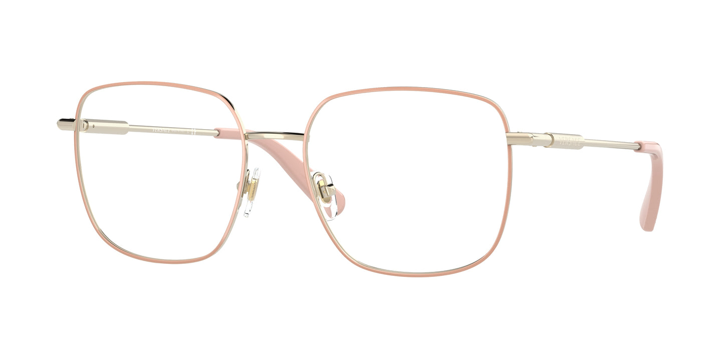 Versace VE1281 Square Eyeglasses 1469-Pale Gold/Pink 56-145-18 - Color Map Gold