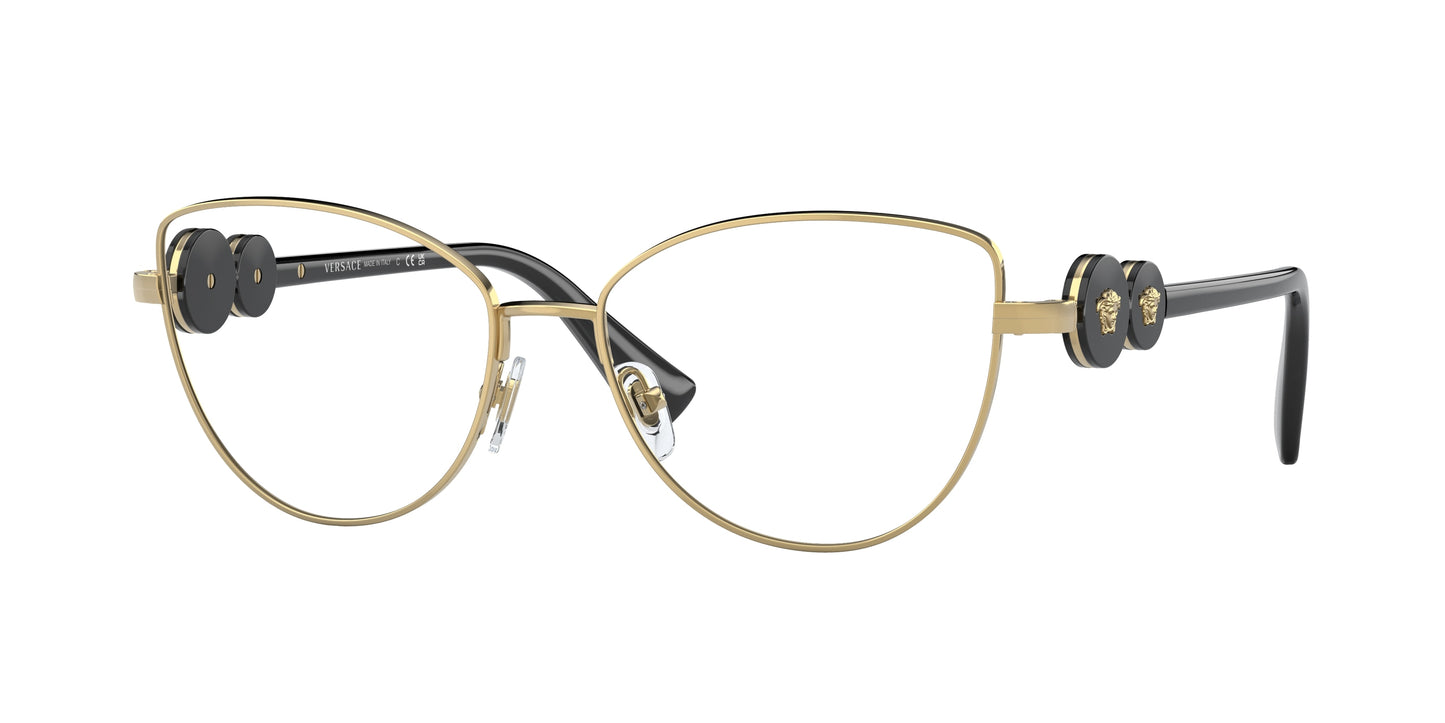 Versace VE1284 Cat Eye Eyeglasses 1002-Gold 55-145-16 - Color Map Gold