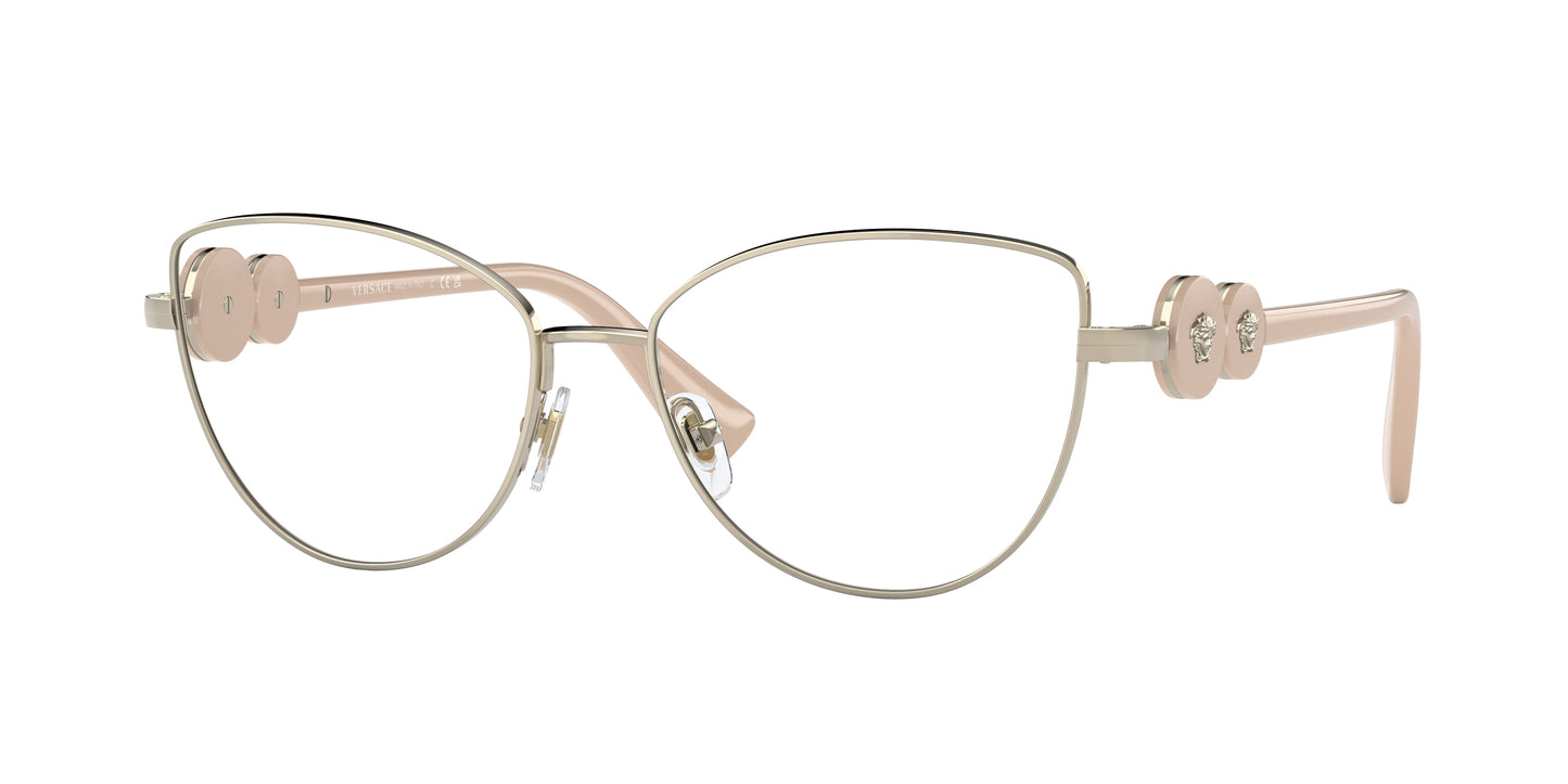 Versace VE1284 Cat Eye Eyeglasses 1490-Light Gold 53-145-16 - Color Map Gold