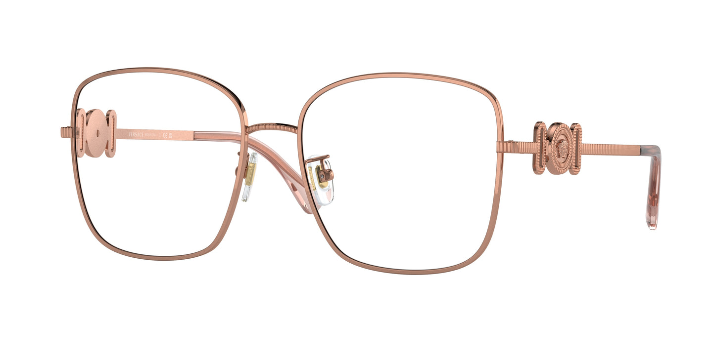 Versace VE1286D Square Eyeglasses 1412-Rose Gold 56-145-17 - Color Map Gold