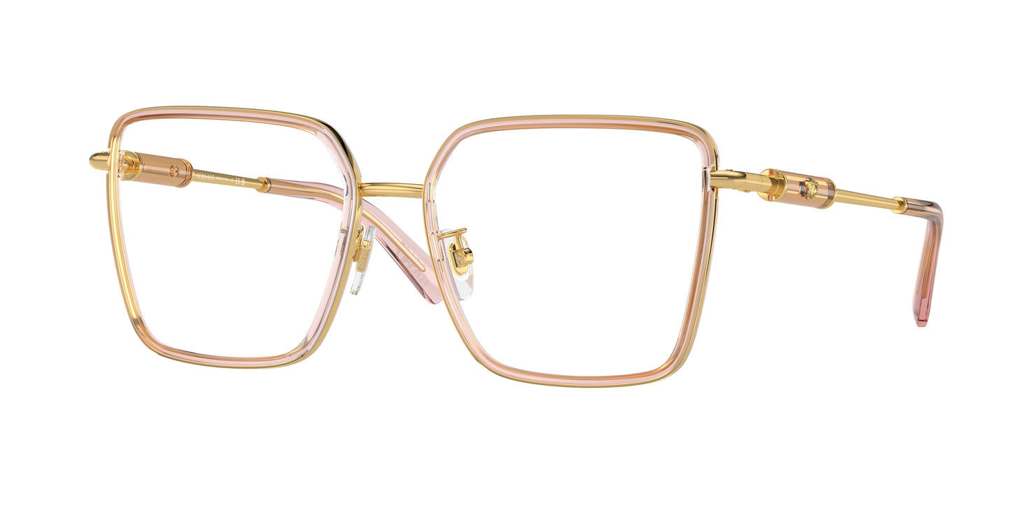 Versace VE1294D Butterfly Eyeglasses 1507-Transparent Peach 55-140-17 - Color Map Pink