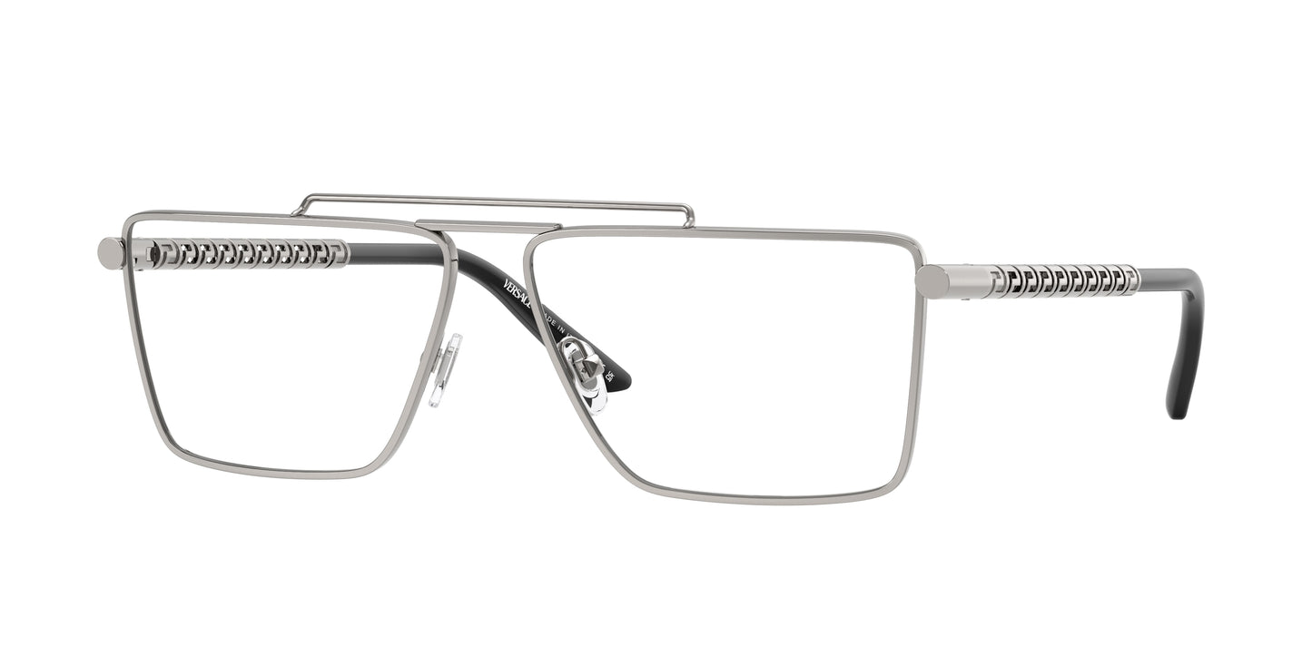 Versace VE1295 Rectangle Eyeglasses 1001-Gunmetal 59-145-13 - Color Map Grey