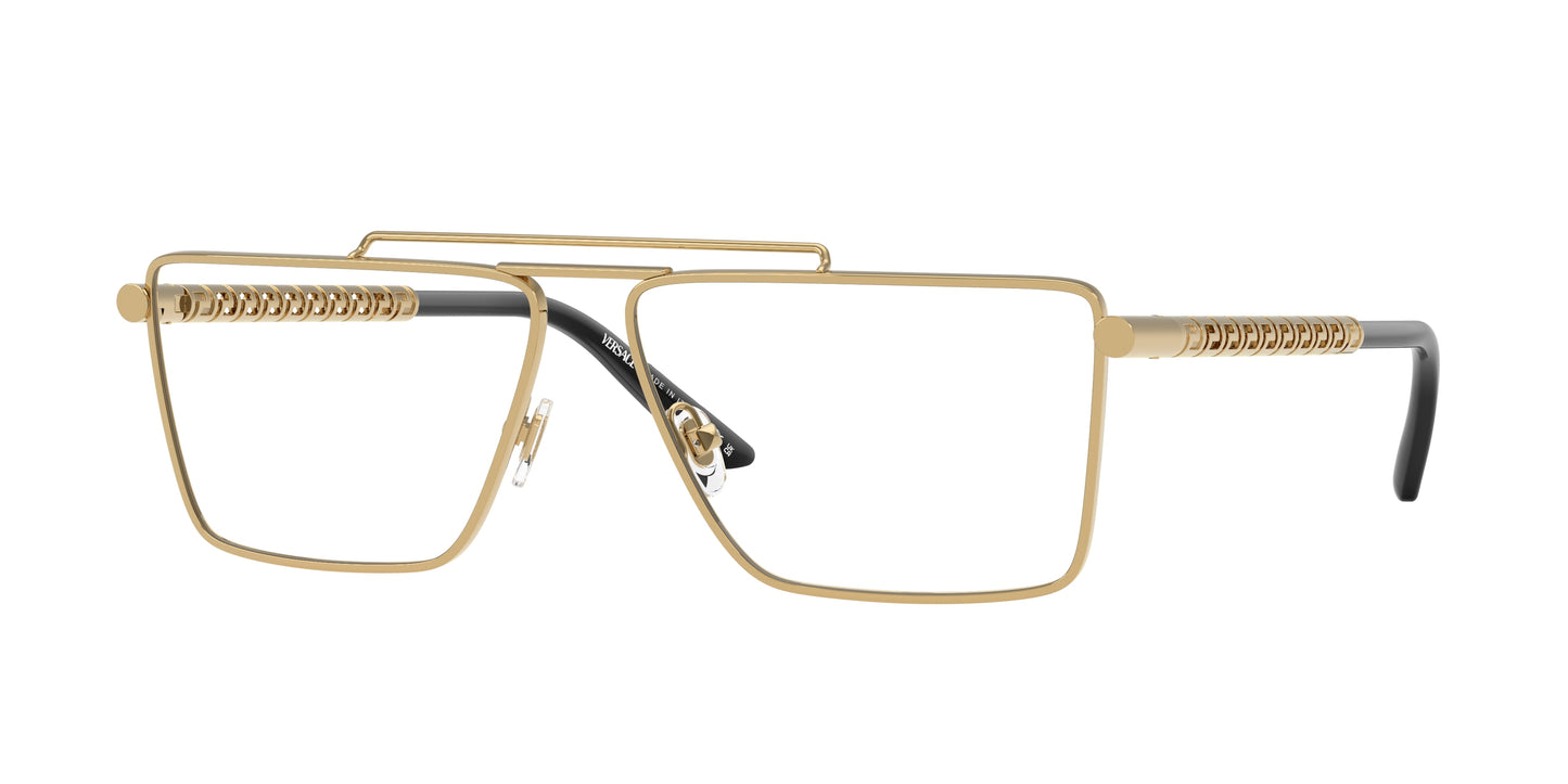 Versace VE1295 Rectangle Eyeglasses 1002-Gold 59-145-13 - Color Map Gold