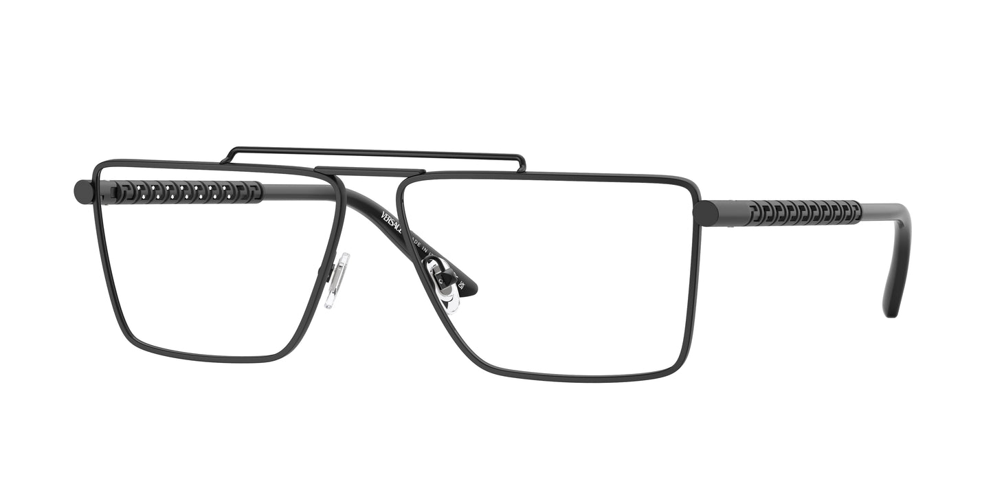 Versace VE1295 Rectangle Eyeglasses 1433-Matte Black 59-145-13 - Color Map Black