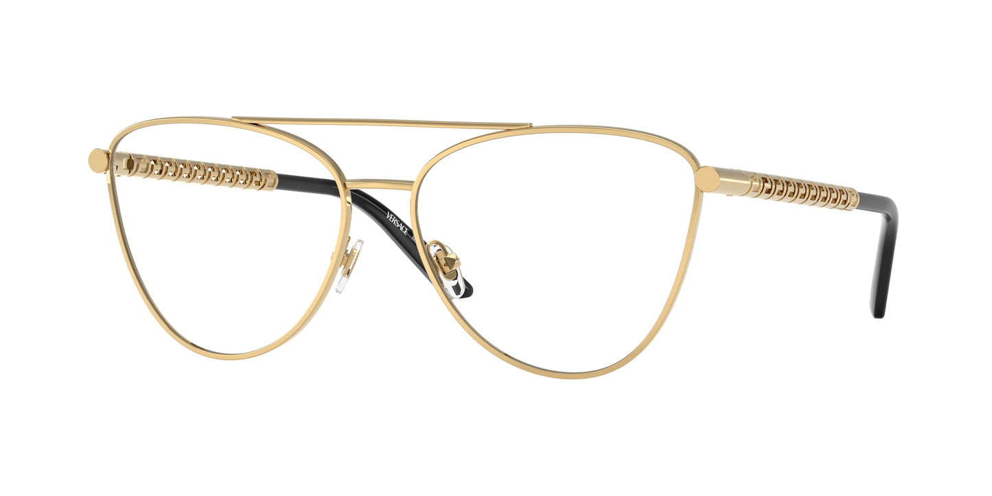 Versace VE1296 Cat Eye Eyeglasses 1002-Gold 57-140-15 - Color Map Gold