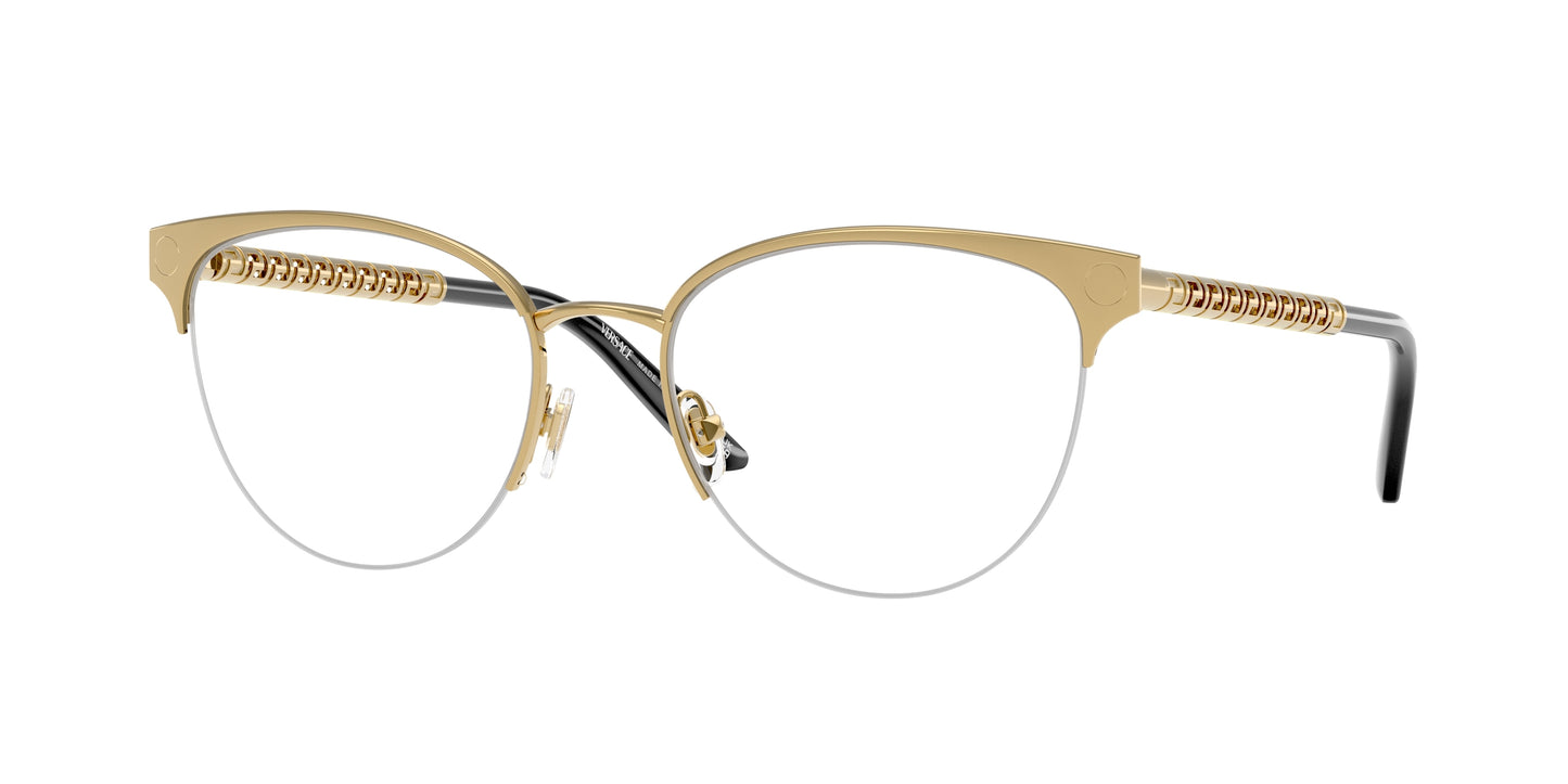 Versace VE1297 Cat Eye Eyeglasses 1002-Gold 53-140-18 - Color Map Gold