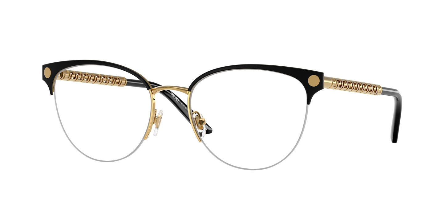 Versace VE1297 Cat Eye Eyeglasses 1516-Gold/Matte Black 53-140-18 - Color Map Gold