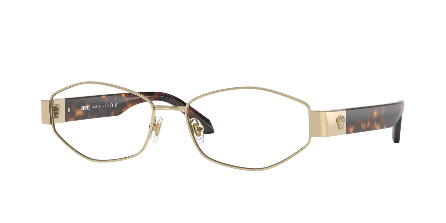 Versace VE1298 Irregular Eyeglasses 1252-Pale Gold 55-140-16 - Color Map Gold