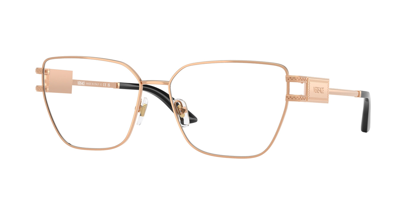 Versace VE1301 Pillow Eyeglasses 1412-Rose Gold 57-140-15 - Color Map Gold