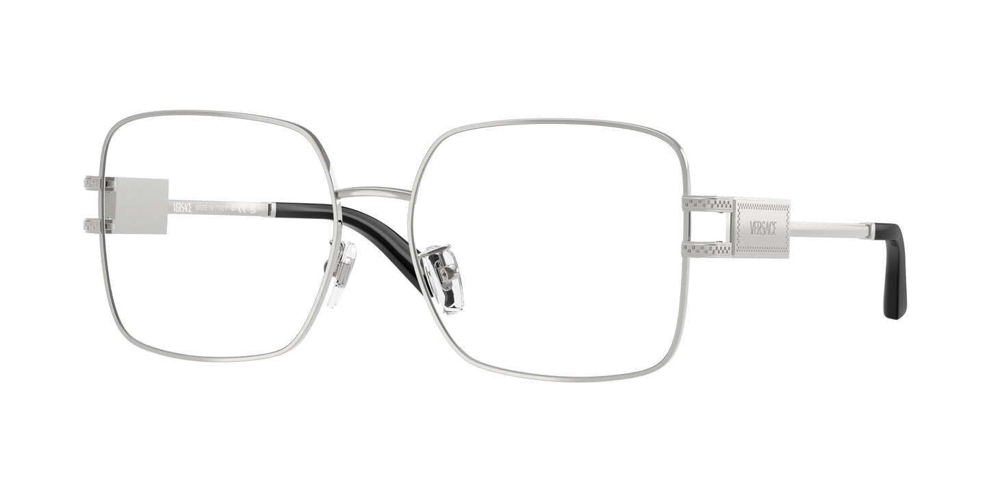 Versace VE1303D Square Eyeglasses 1000-Silver 56-140-16 - Color Map Silver