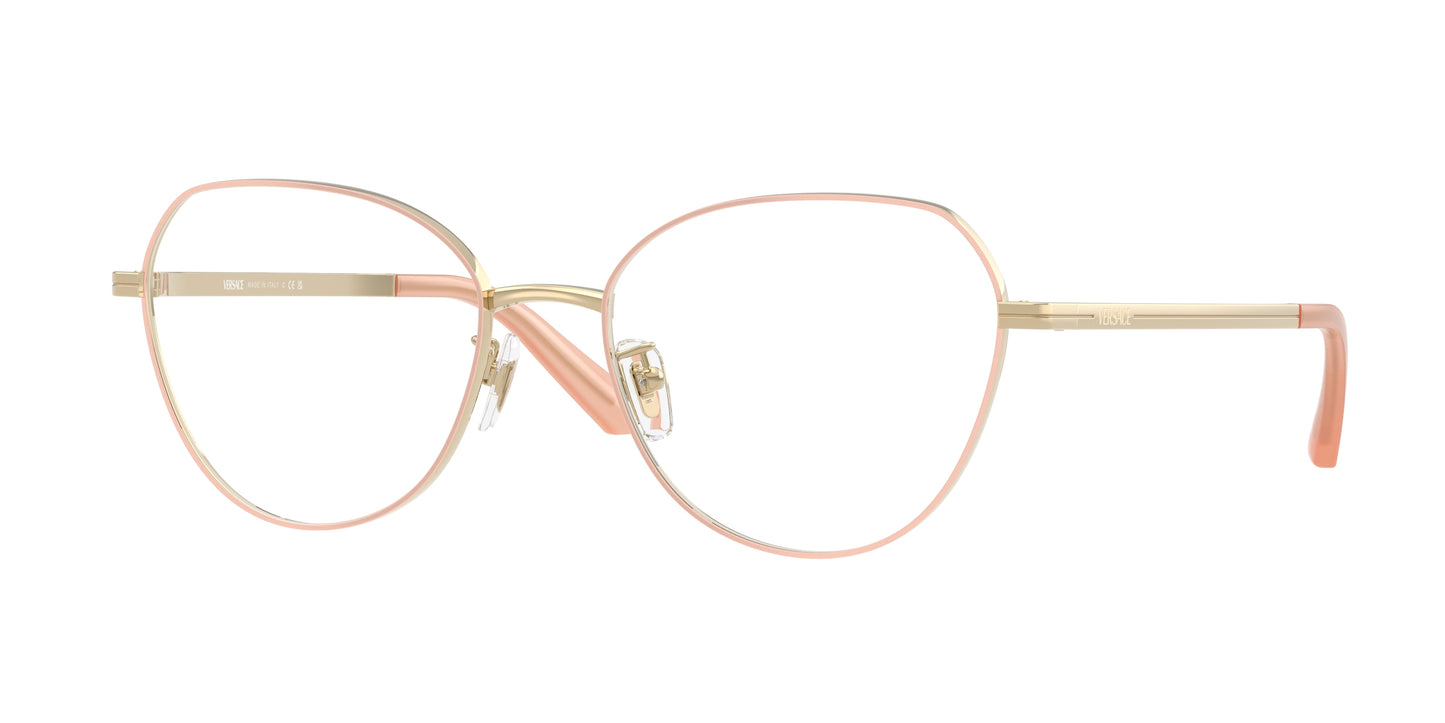 Versace VE1313D Phantos Eyeglasses 1520-Pale Gold 55-145-18 - Color Map Gold