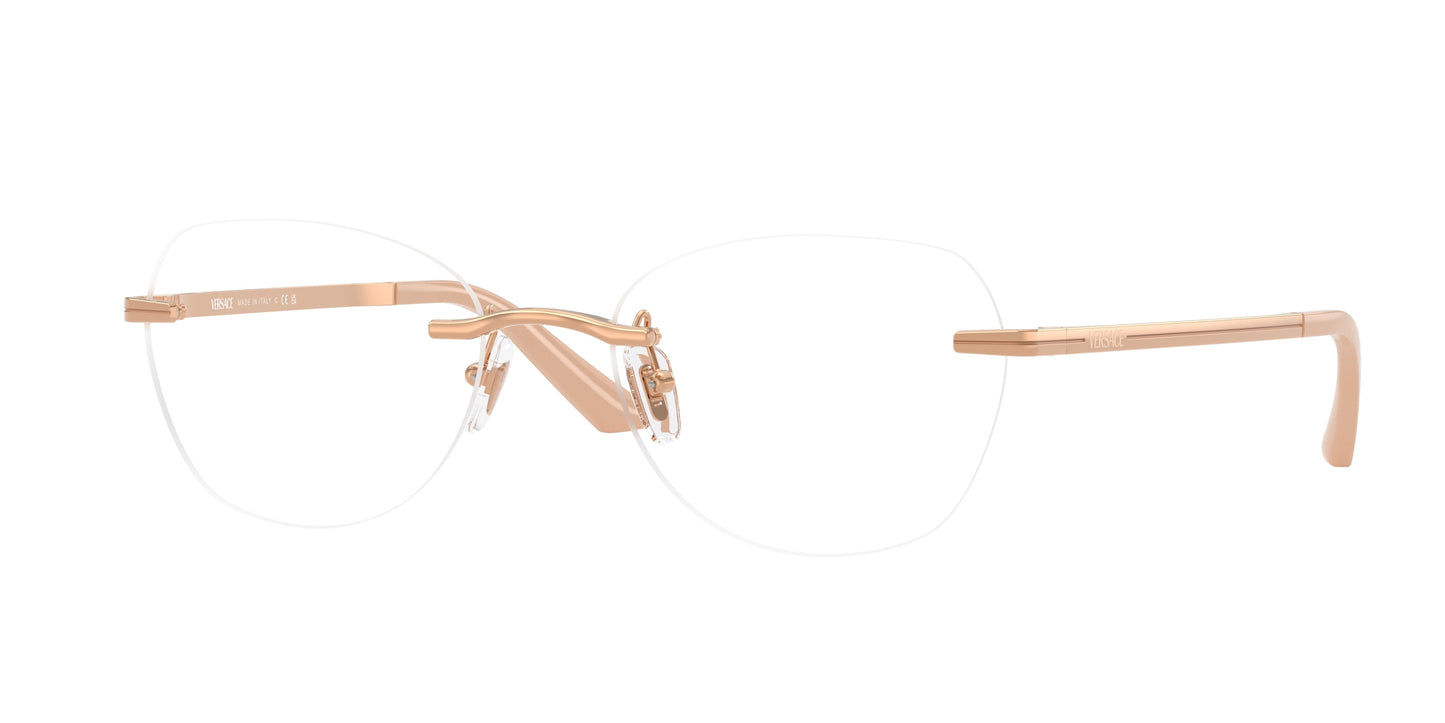Versace VE1314D Irregular Eyeglasses 1412-Rose Gold 55-145-19 - Color Map Gold