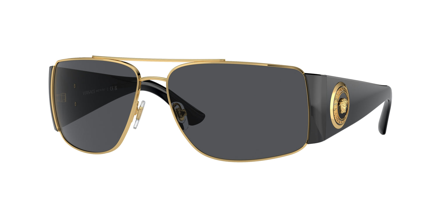 Versace VE2163 Rectangle Sunglasses 100287-Gold 63-135-15 - Color Map Gold