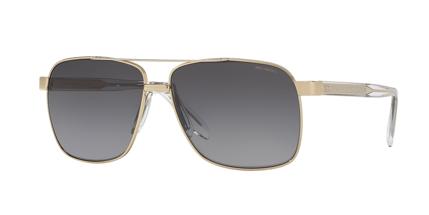 Versace VE2174 Square Sunglasses 1252T3-Pale Gold 59-145-13 - Color Map Gold