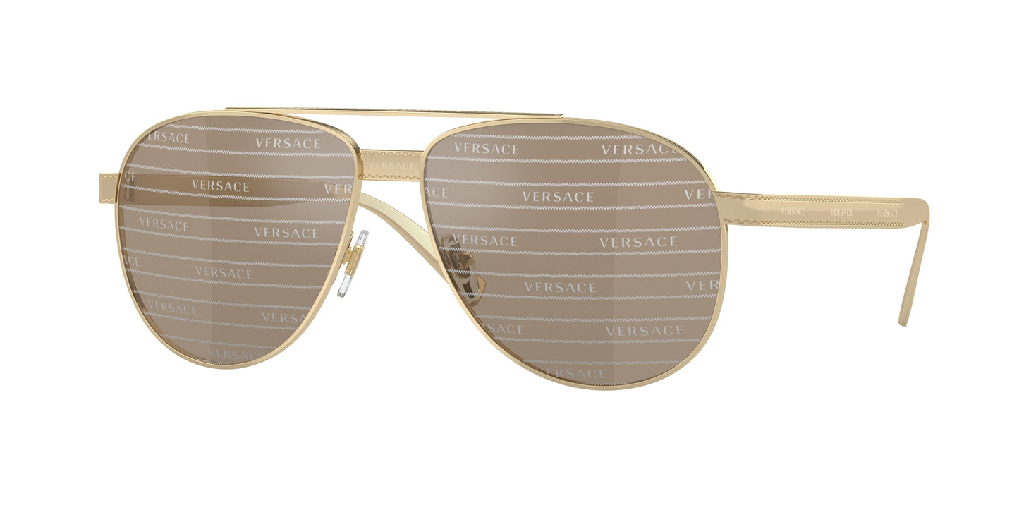 Versace VE2209 Phantos Sunglasses 1252V3-Pale Gold 58-140-14 - Color Map Gold