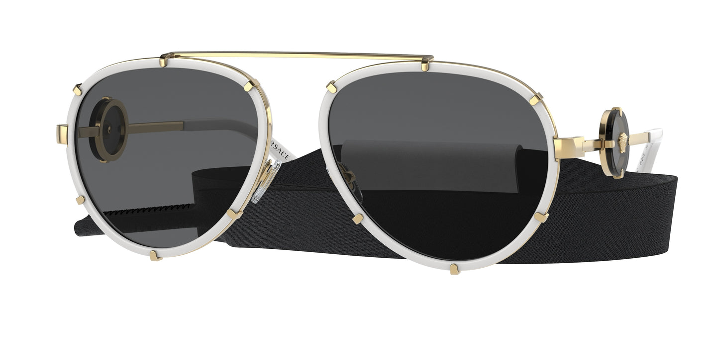 Versace VE2232 Pilot Sunglasses 147187-White 61-145-18 - Color Map White