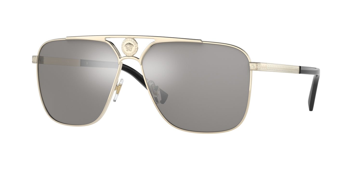 Versace VE2238 Rectangle Sunglasses 12526G-Pale Gold 61-140-13 - Color Map Gold