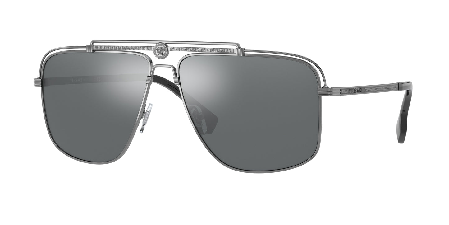 Versace VE2242 Rectangle Sunglasses 10016G-Gunmetal 61-145-13 - Color Map Grey