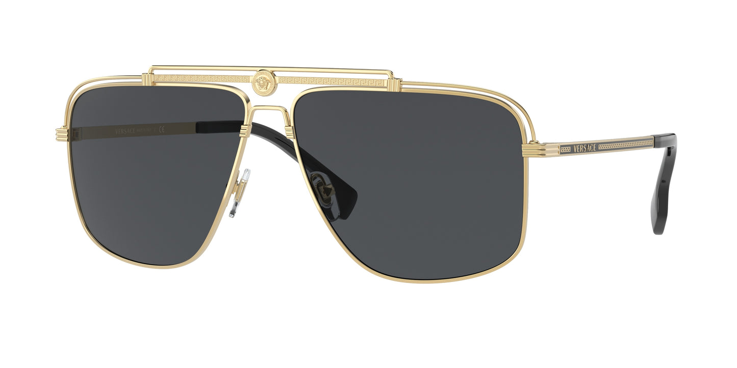Versace VE2242 Rectangle Sunglasses 100287-Gold 61-145-13 - Color Map Gold
