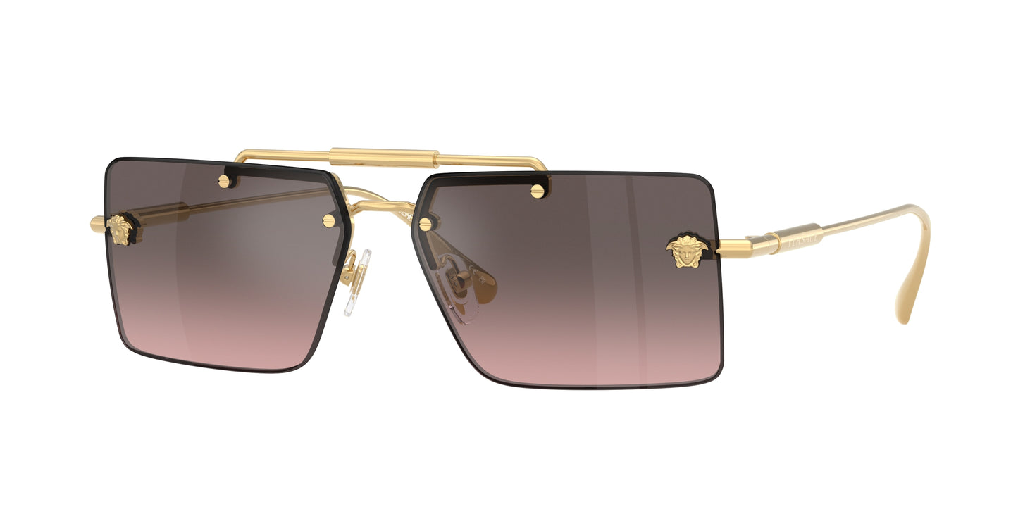 Versace VE2245 Rectangle Sunglasses 100258-Gold 60-145-13 - Color Map Gold