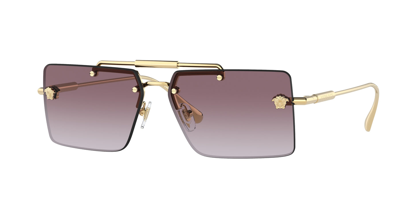 Versace VE2245 Rectangle Sunglasses 10028H-Gold 60-145-13 - Color Map Gold