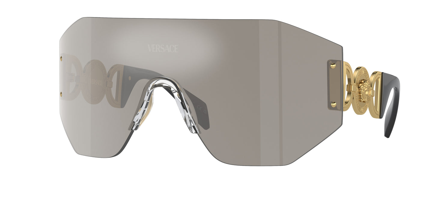Versace VE2258 Irregular Sunglasses 10026G-Grey Mirror Silver 0-125-145 - Color Map Grey