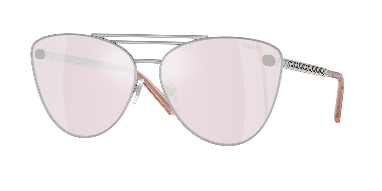 Versace VE2267 Cat Eye Sunglasses 10007V-Silver 64-140-14 - Color Map Silver