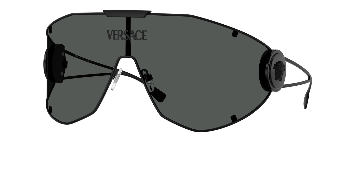 Versace VE2268 Irregular Sunglasses 143387-Matte Black 42-115-142 - Color Map Black