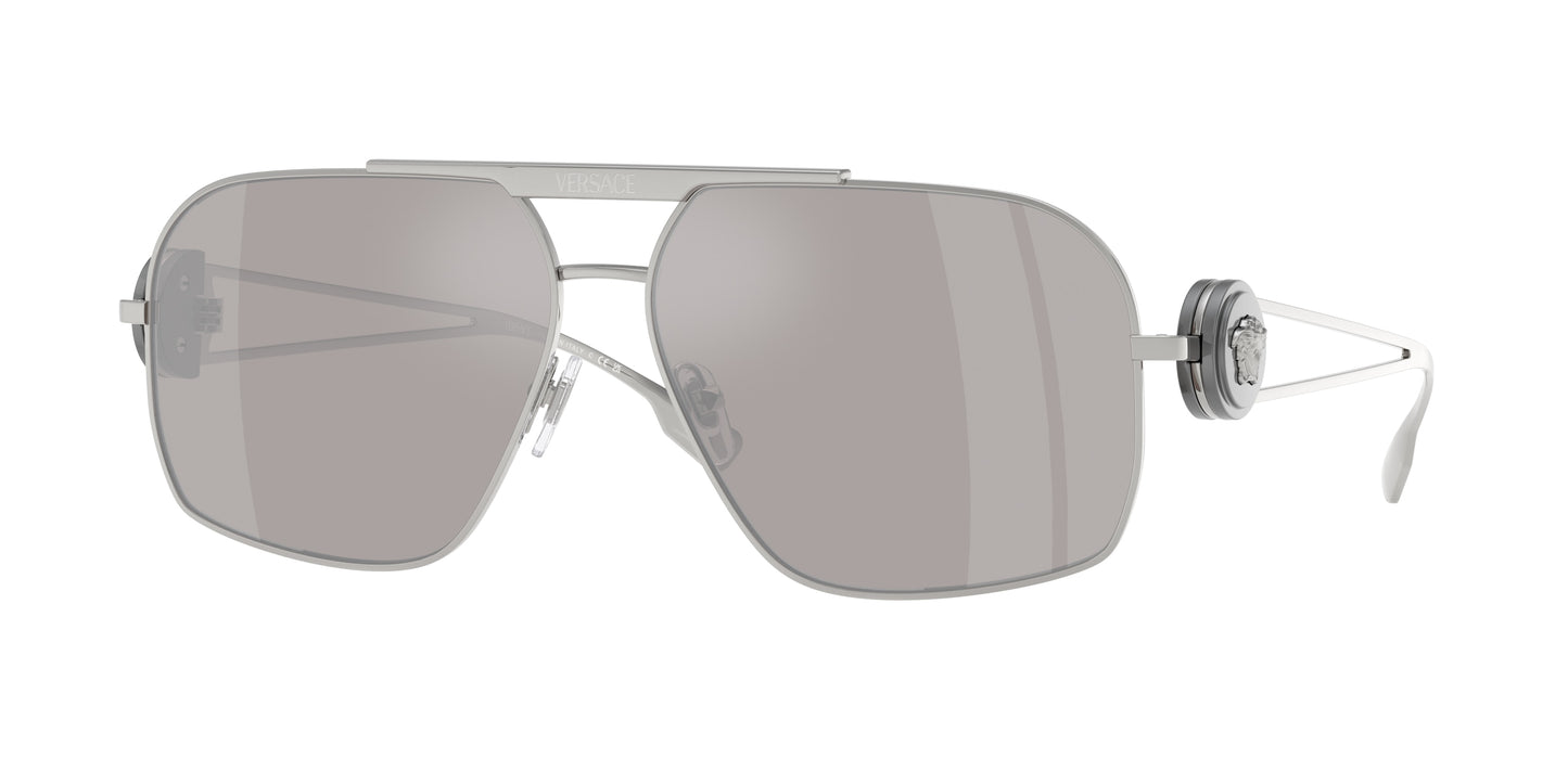 Versace VE2269 Irregular Sunglasses 10006G-Silver 62-130-13 - Color Map Silver