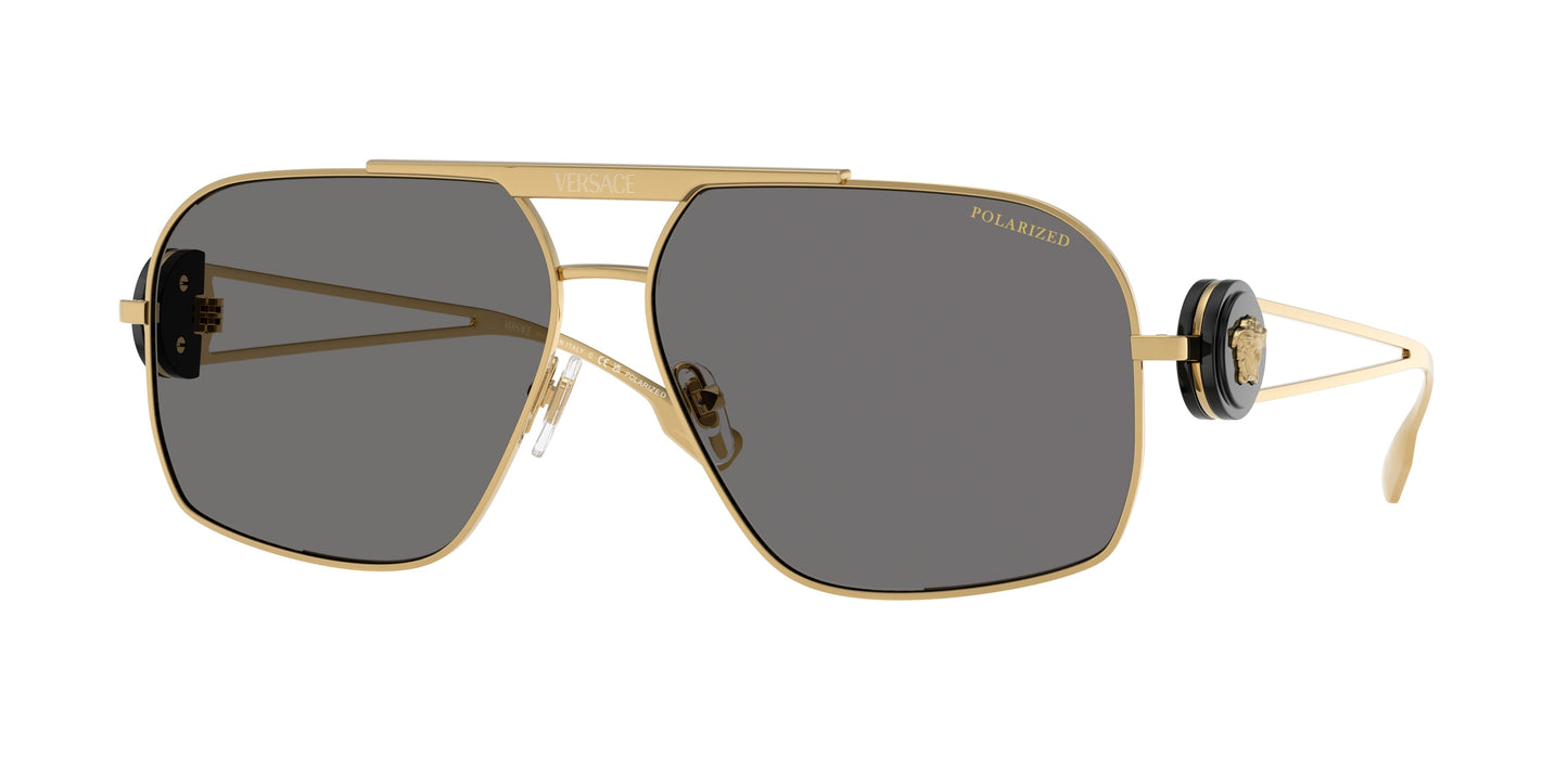 Versace VE2269 Irregular Sunglasses 100281-Black 62-130-13 - Color Map Black