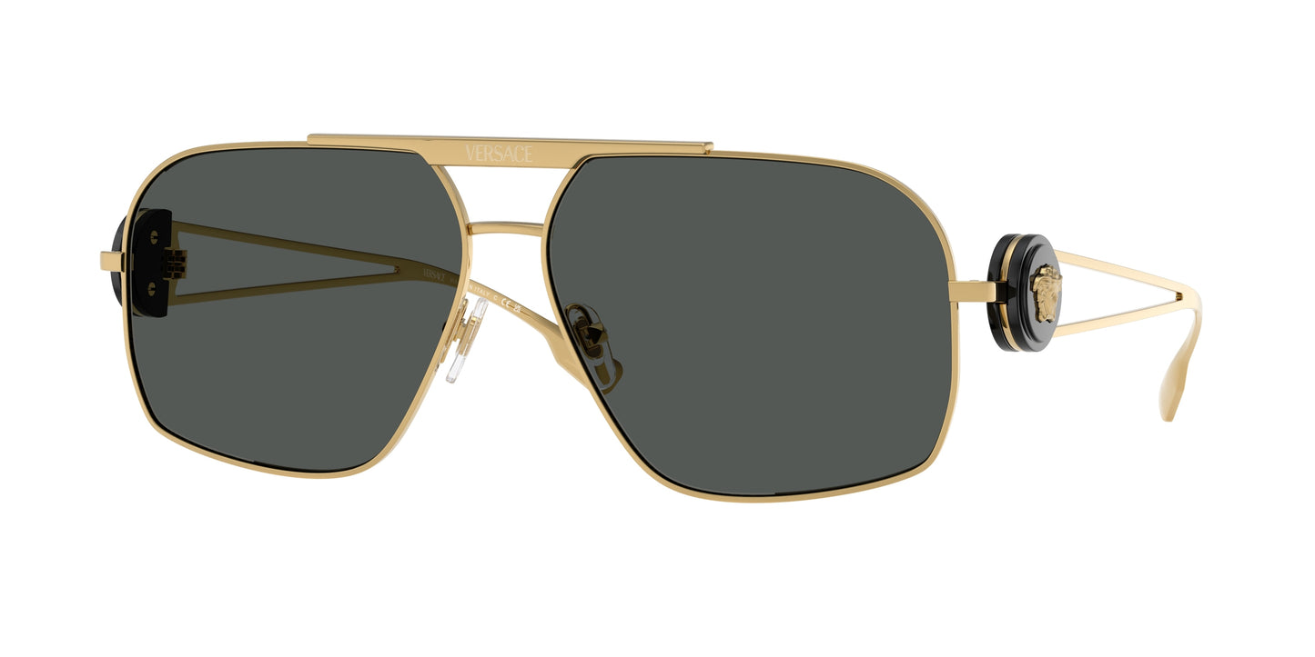 Versace VE2269 Irregular Sunglasses 100287-Gold 62-130-13 - Color Map Gold