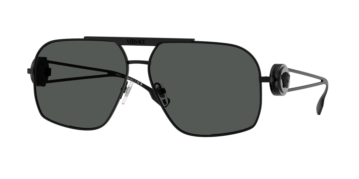 Versace VE2269 Irregular Sunglasses 143387-Matte Black 62-130-13 - Color Map Black