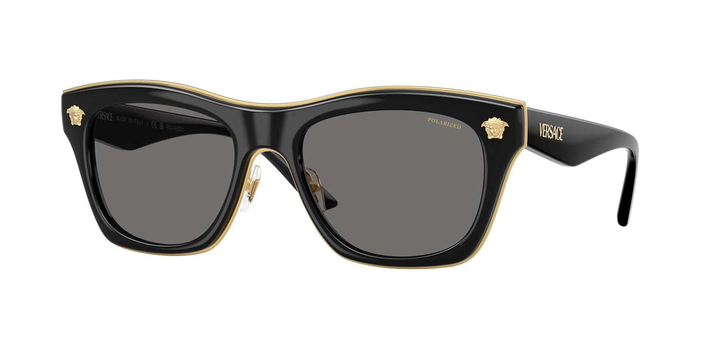 Versace VE2272 Rectangle Sunglasses GB1/81-Black 53-145-18 - Color Map Black