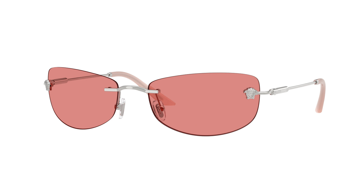Versace VE2279 Rectangle Sunglasses 100084-Silver 60-135-18 - Color Map Silver