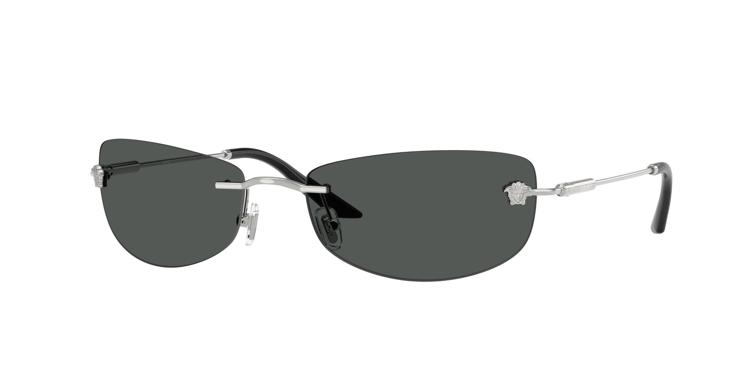 Versace VE2279 Rectangle Sunglasses 100087-Silver 60-135-18 - Color Map Silver