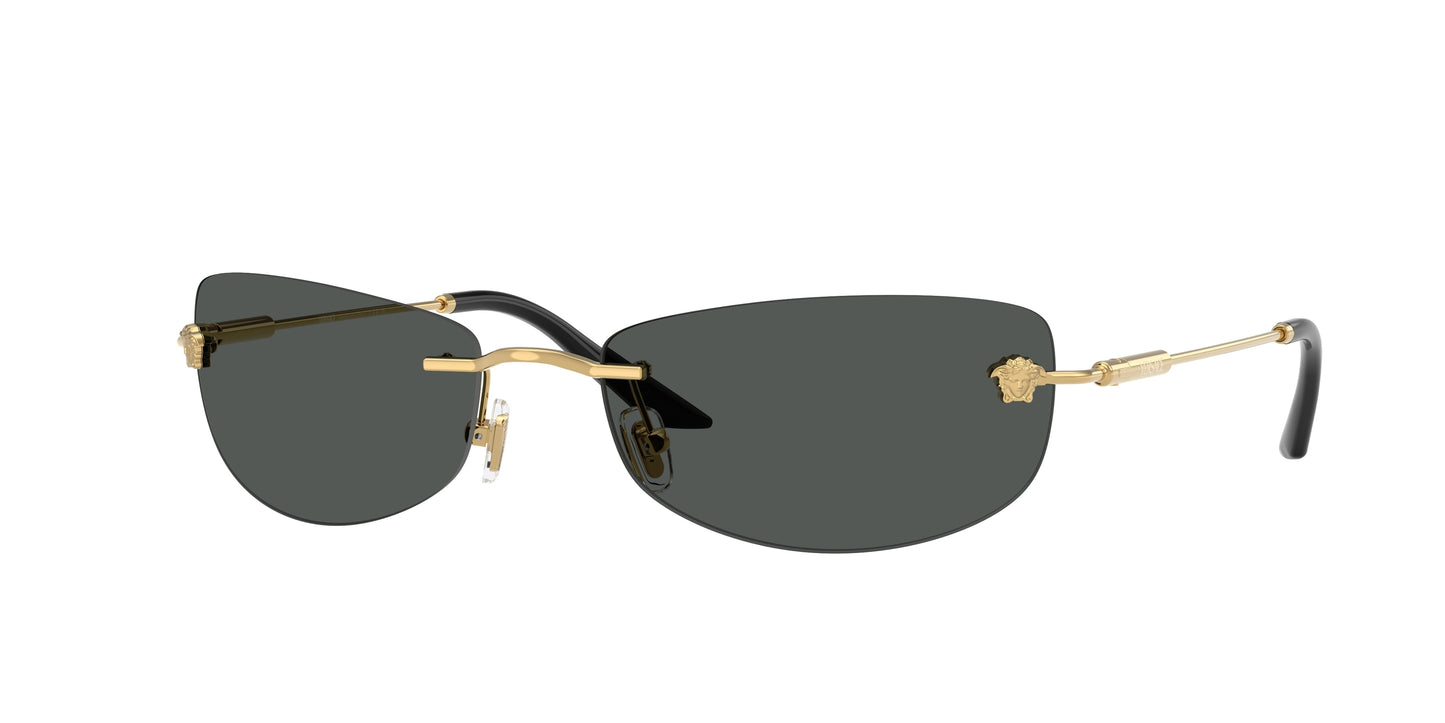 Versace VE2279 Rectangle Sunglasses 100287-Gold 60-135-18 - Color Map Gold