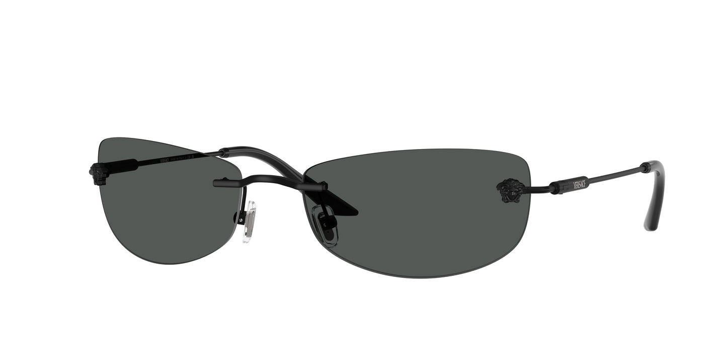 Versace VE2279 Rectangle Sunglasses 143687-Matte Black 60-135-18 - Color Map Black